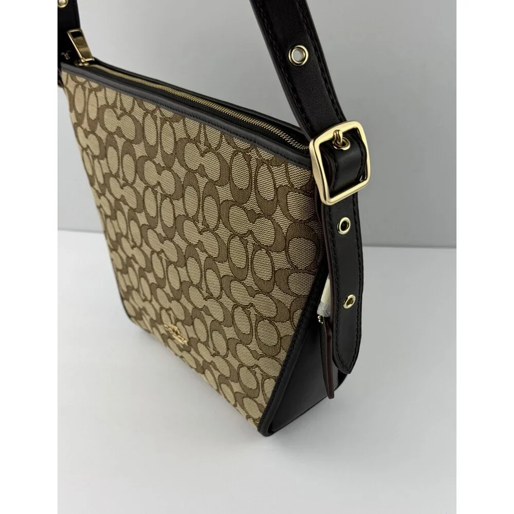 Coach Signature Small Dufflette Crossbody Shoulder Bag, Khaki, Brown, NWT $225